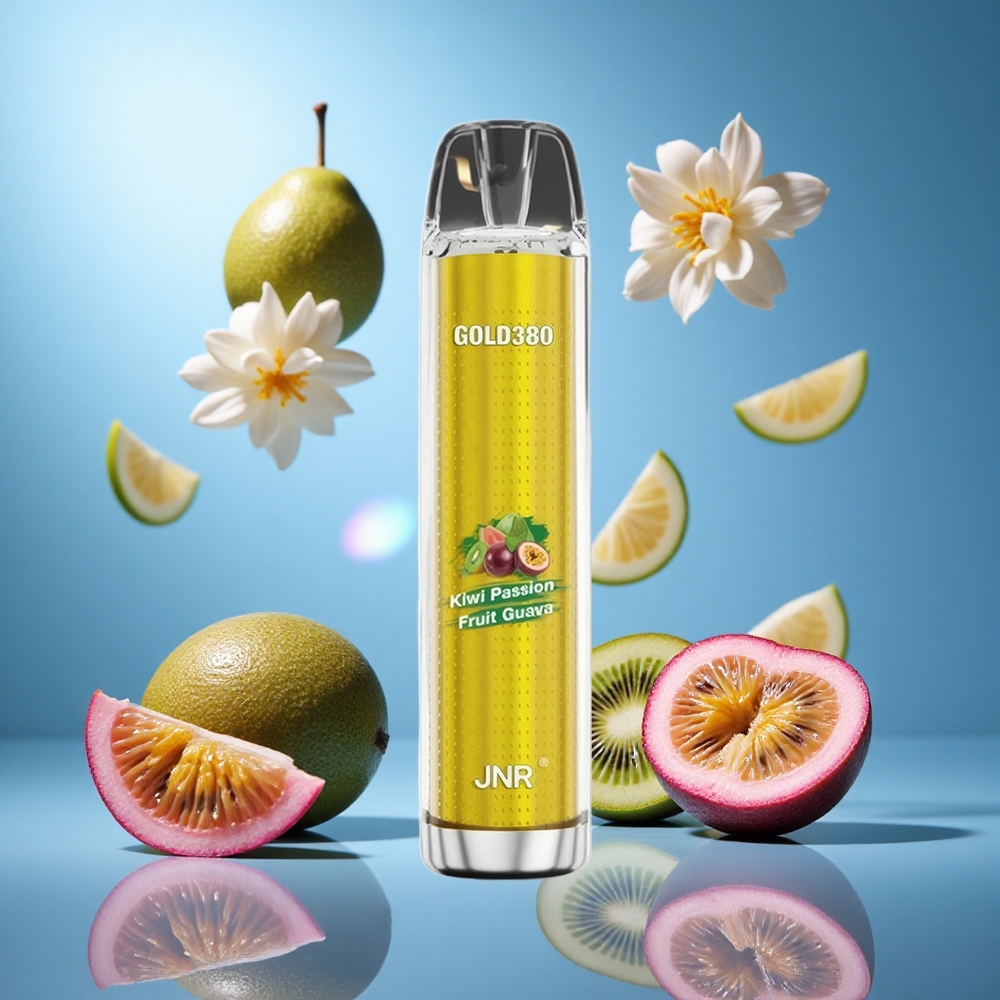 JNR Gold380 6000 Puffs Kiwi Passionsfrukt Guava 1500mAh Batterikapacitet 13ml E-vätska Kapacitet partihandel Sverige