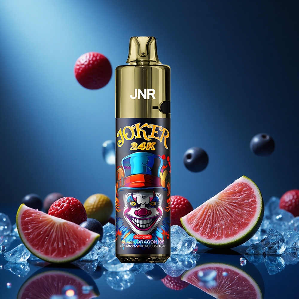 JNR Joker 24000 Puffs Svart Drake Is 2% nikotininnehåll 800mAh Batteri partihandel Sverige