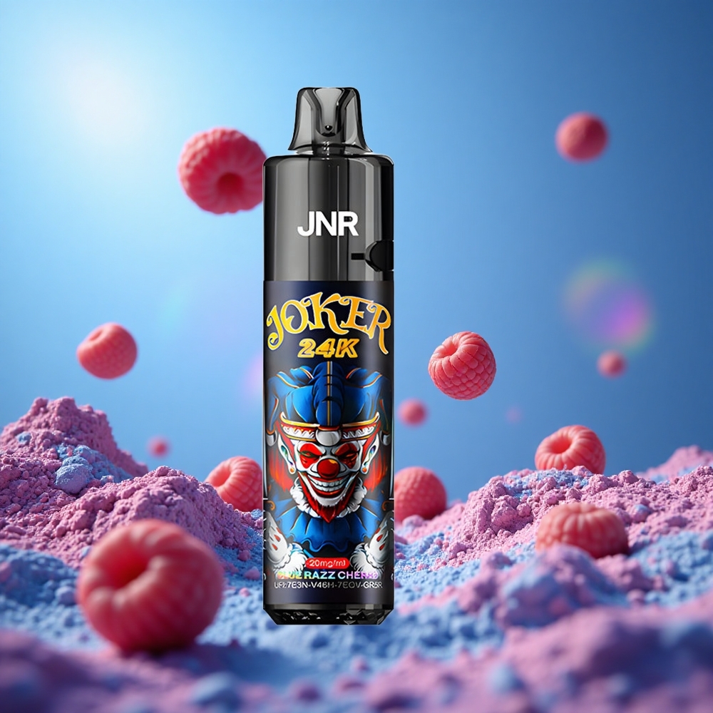 JNR Joker 24K Puffs Blå Hallon Körsbär 2% nikotin 800mAh batteri partihandel Sverige