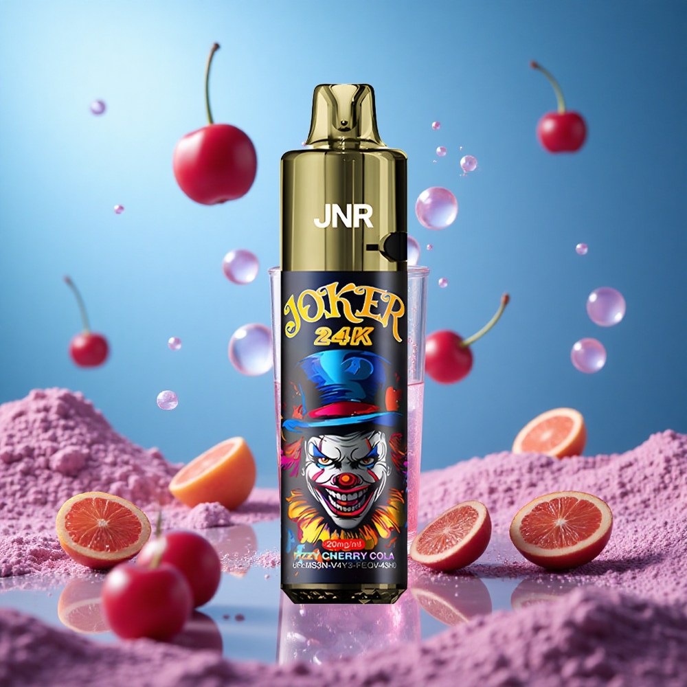 JNR Joker 24K Puffs Fizzy Cherry Cola 2+10ml Fyllningsbar Pod Synlig E-vätskenivå partihandel Sverige