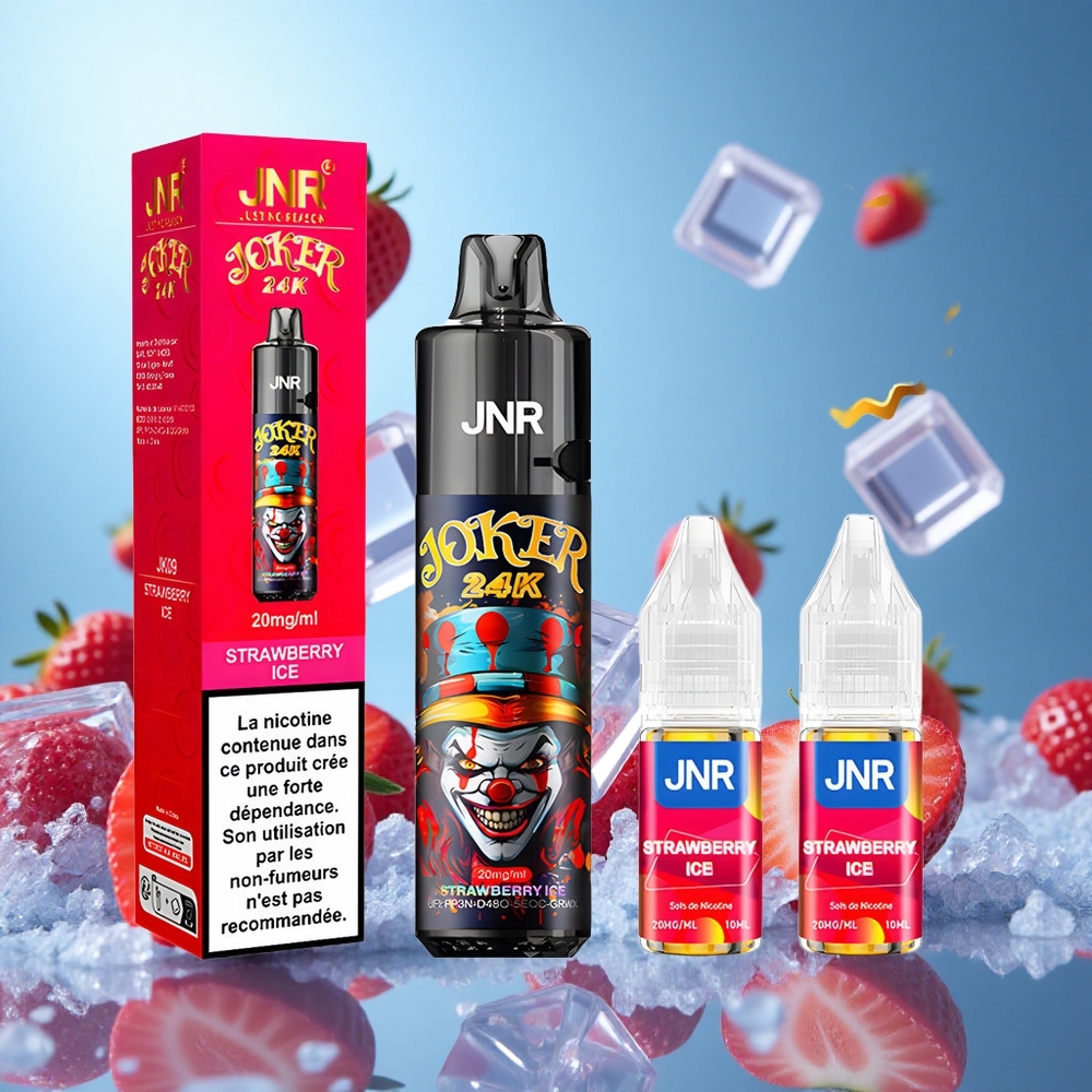 JNR Joker 24K Puffs Jordgubb Is 2+10ml Fylld Pod Synlig E-vätskenivå partihandel Sverige