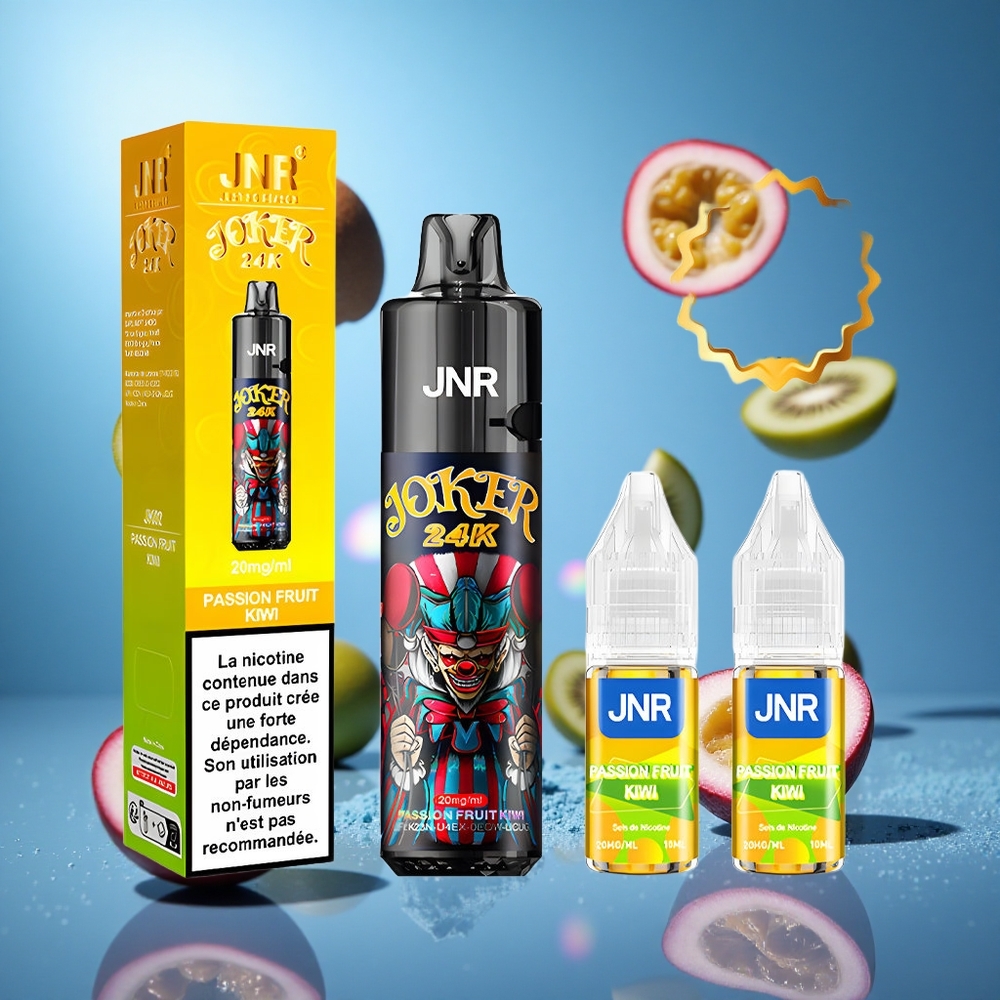 JNR Joker 24K Puffs Passionsfrukt Kiwi 800mAh Batteri 2% nikotinhalt partihandel Sverige
