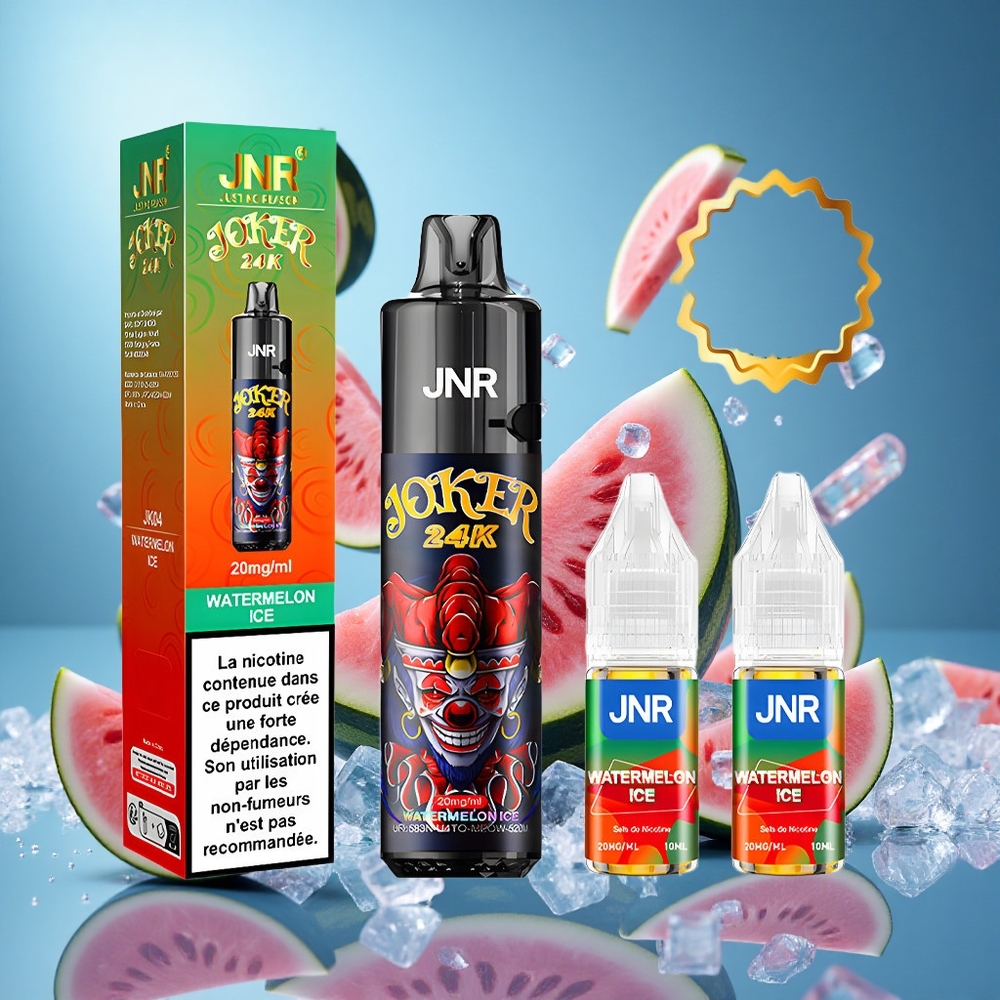 JNR Joker 24K Puffs Vattenmelon Is 2+10ml Fyllningsbar Pod 800mAh Batteri partihandel Sverige