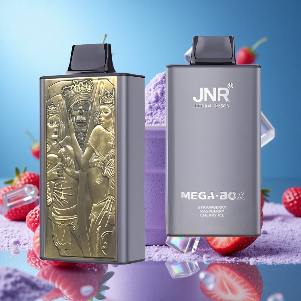 JNR Mega Box 25000 Puffs 30ml E-vätska Engångsvape Jordgubb Hallon Körsbär Is partihandel Sverige