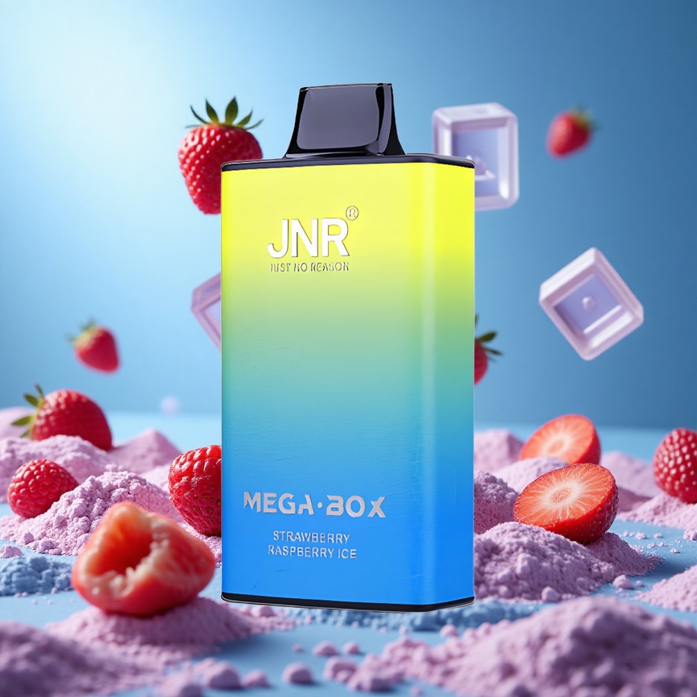 JNR Mega Box 25000 Puffs 30ml E-vätska Kapacitet Jordgubb Hallon Is partihandel Sverige