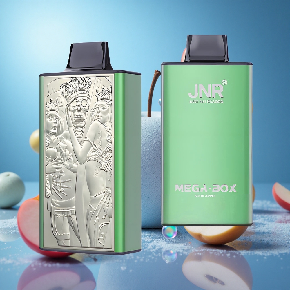 JNR Mega Box 25000 Puffs 30ml E-vätska Kapacitet Sursäpple partihandel Sverige