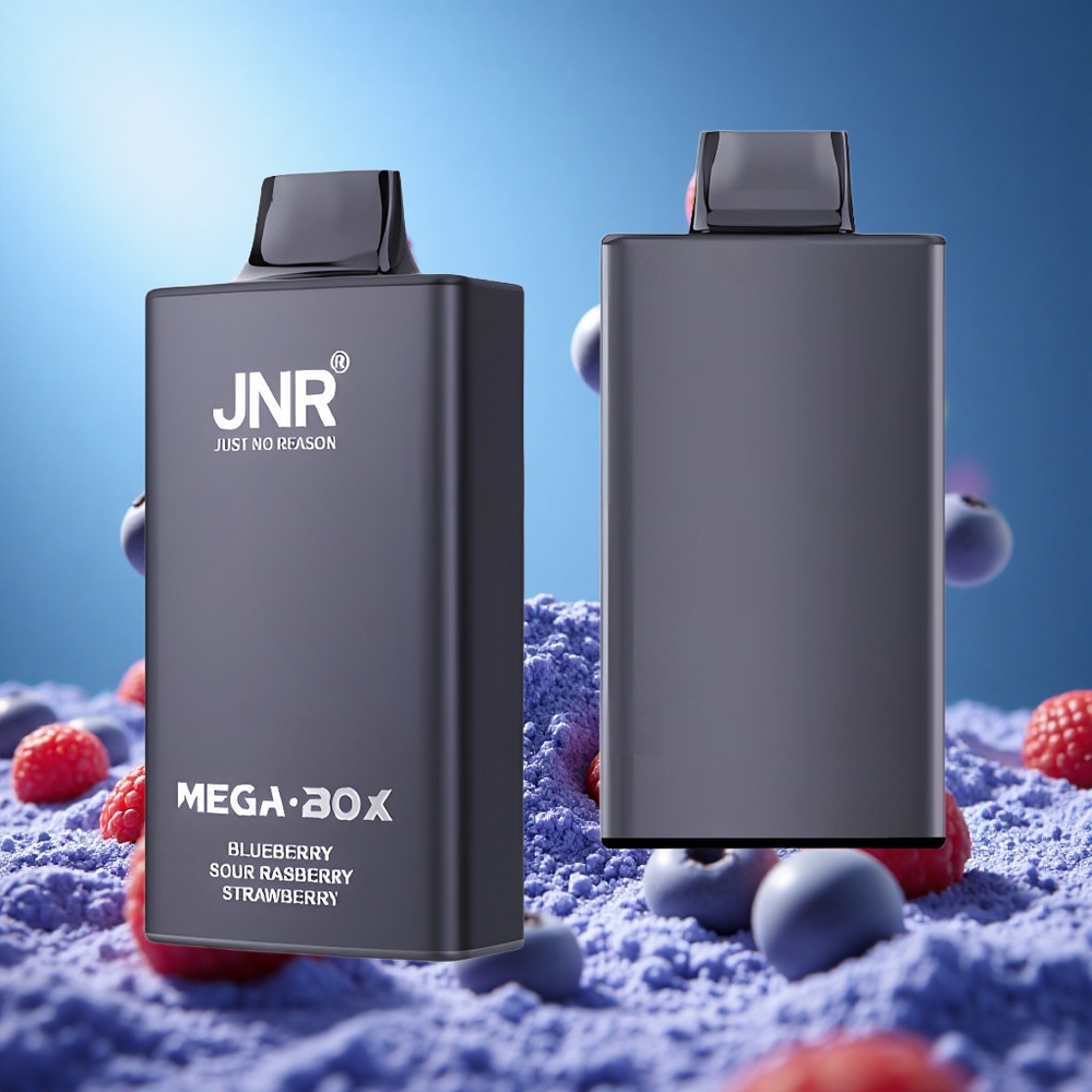 JNR Mega Box 25000 Puffs 30ml E-vätske Kapacitet Blåbär Sur Hallon Jordgubb partihandel Sverige