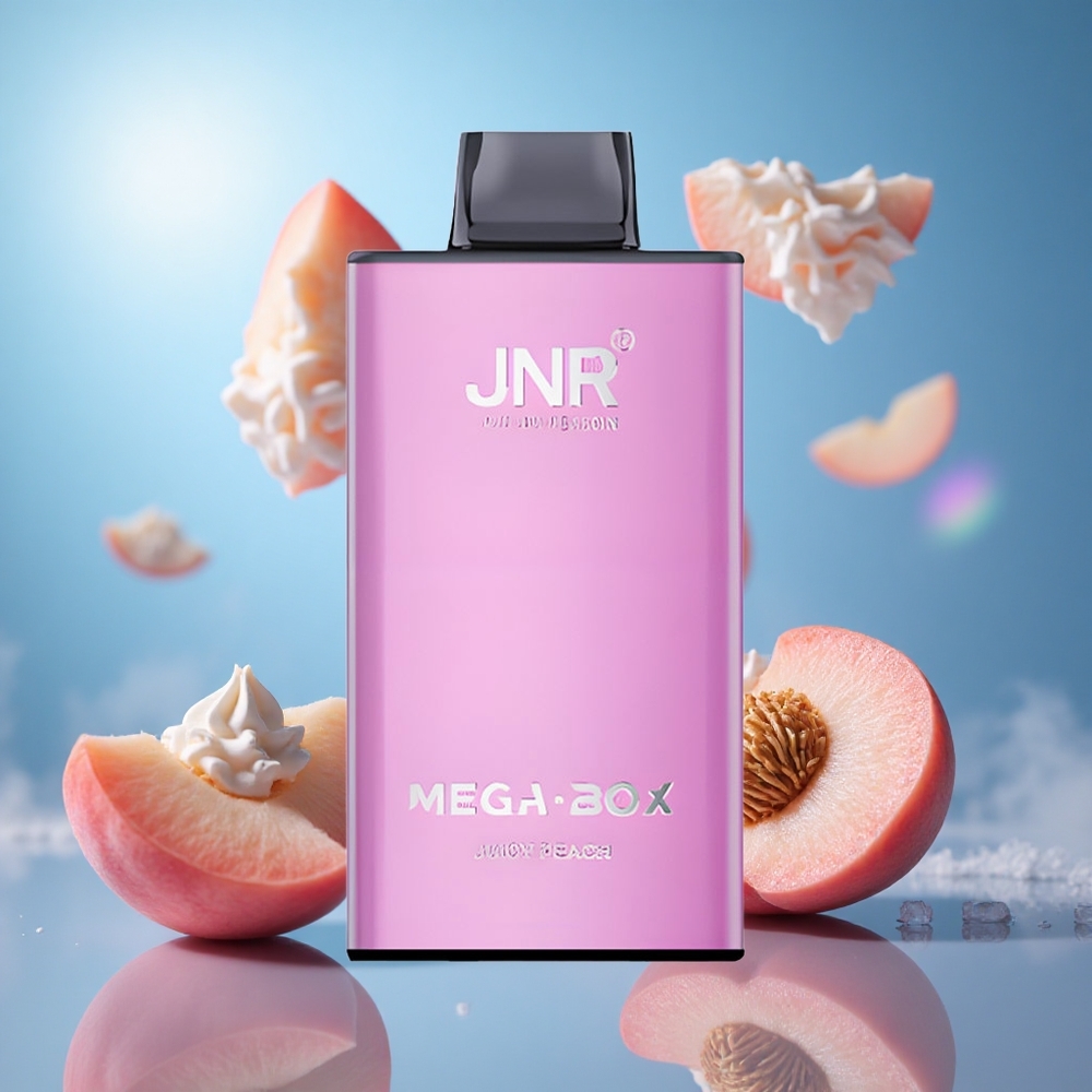 JNR Mega Box 25000 Puffs Engångsvape Saftig Persika 30ml E-vätska Kapacitet 850mAh Batteri Kapacitet partihandel Sverige