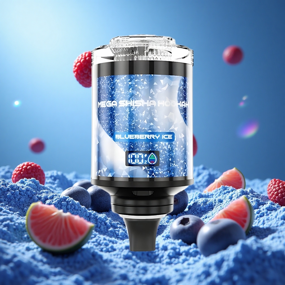 JNR Mega Shisha Hookah 100000 Puffs Blåbär Is 60ml e-Likvidkapacitet 2200mAh Uppladdningsbart Batteri partihandel Sverige