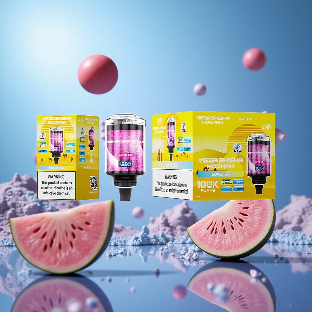 JNR Mega Shisha Hookah 100K Desktop Compatibility Love 66 100 000 Puffs 60ml e-vätska partihandel Sverige