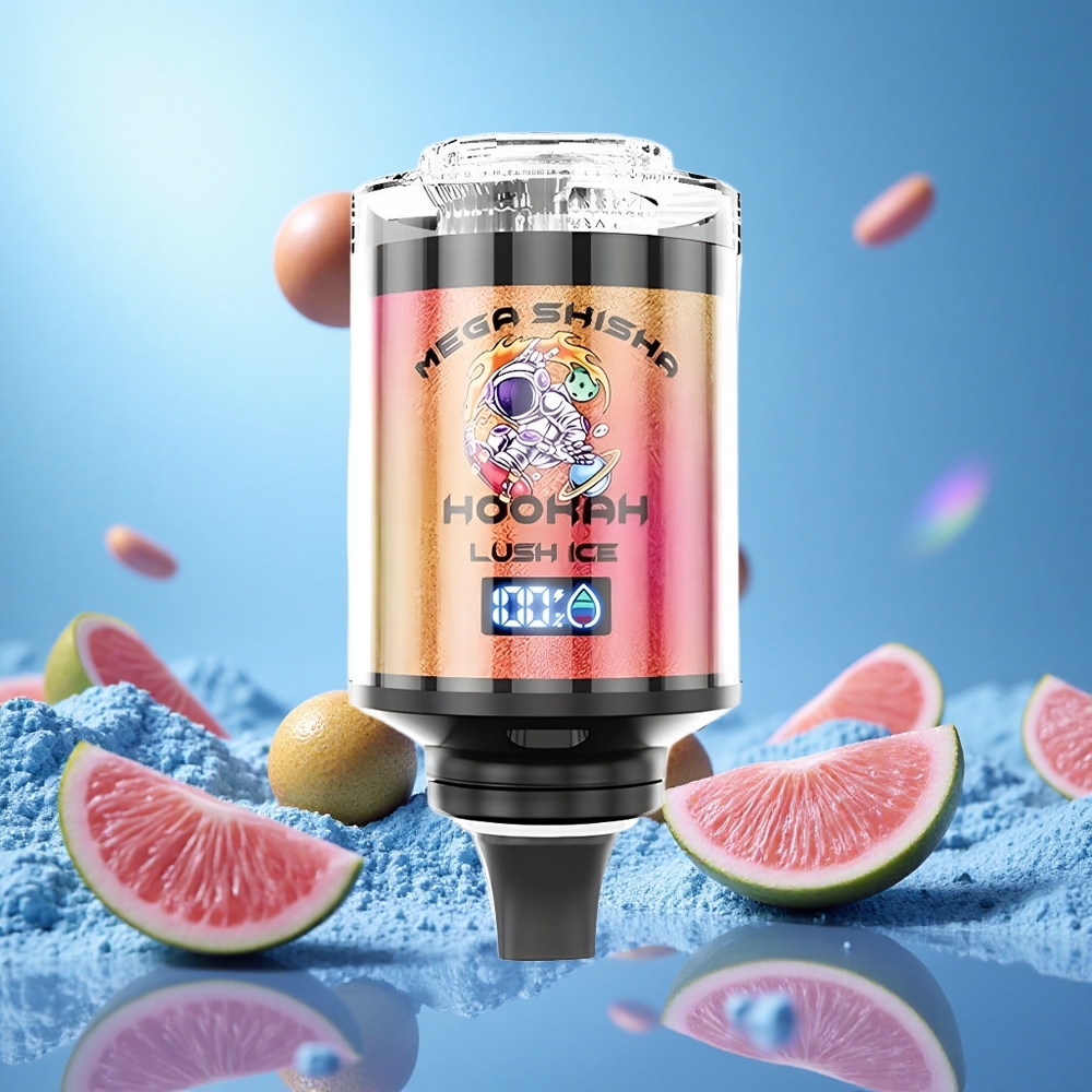 JNR Mega Shisha Hookah 100K Is Lush Ice 60ml e-Vätske Kapacitet 2200mAh Uppladdningsbart Batteri partihandel Sverige