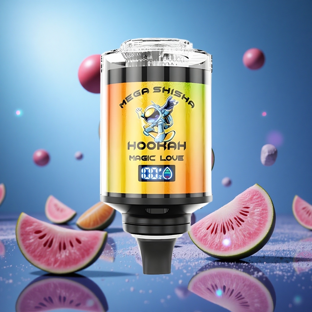 JNR Mega Shisha Hookah 100K Magic Kärlek 60ml E-Vätska Kapacitet 2200mAh Omladdningsbart Batteri partihandel Sverige