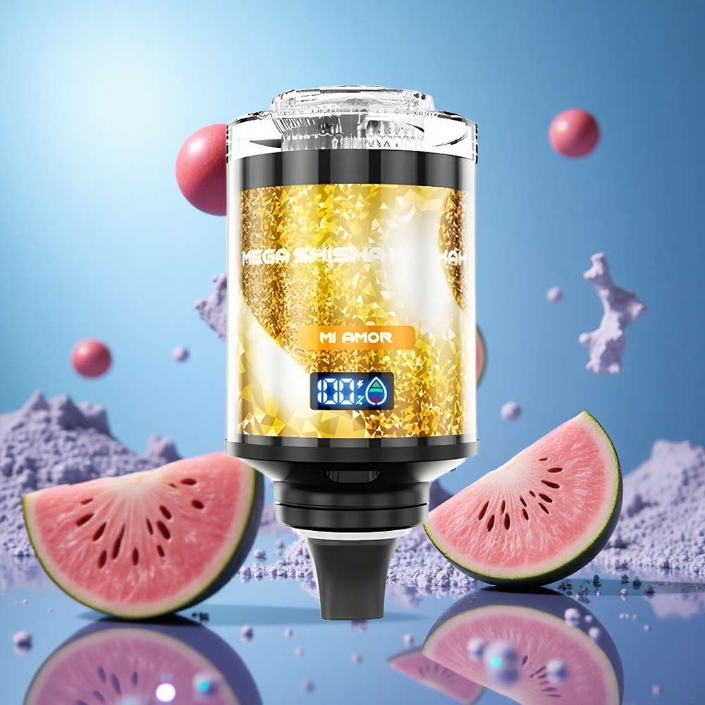 JNR Mega Shisha Hookah 100K Mi Amor 60ml E-Vätske Kapacitet 2200mAh Omladdningsbart Batteri partihandel Sverige