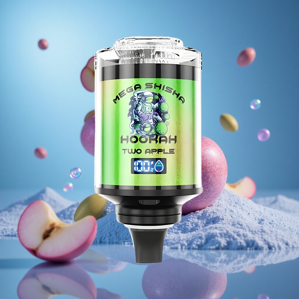 JNR Mega Shisha Hookah 100K Pust Två Äpple 60ml E-Vätska Kapacitet 2200mAh Batteri partihandel Sverige