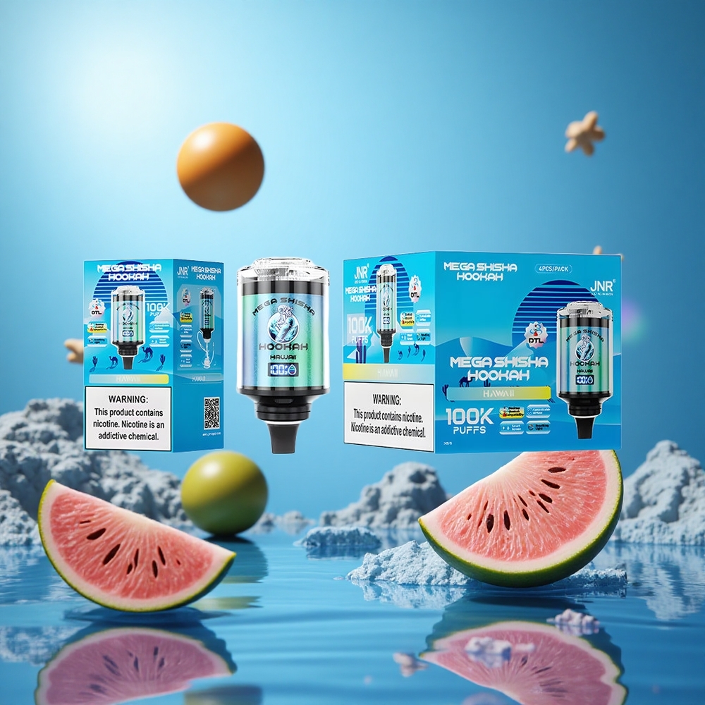 JNR Mega Shisha Hookah 100 000 Puffs Hawaii 60ml e-vätskekapacitet partihandel Sverige
