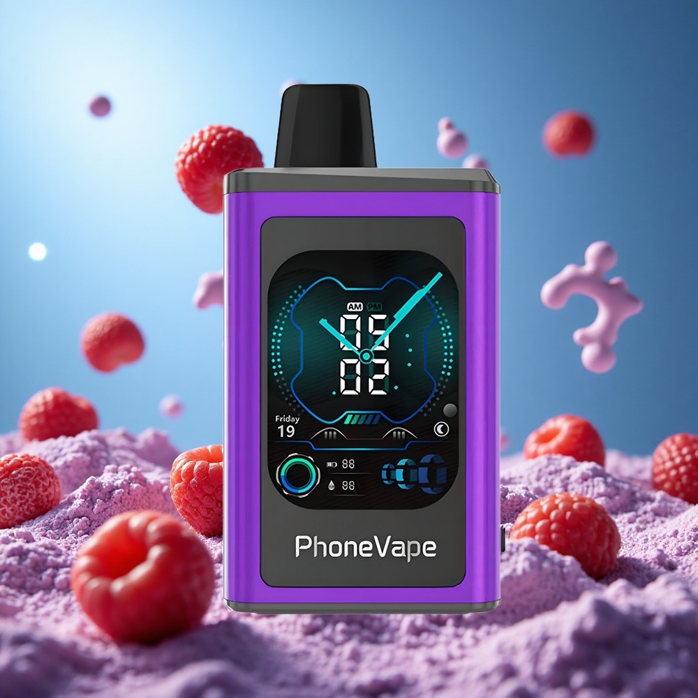 JNR PhoneVape 30000 Puffs Körsbär Jordgubb Hallon 850mAh Typ-C-uppladdningsbart Batteri Justerbar Luftflöde partihandel Sverige