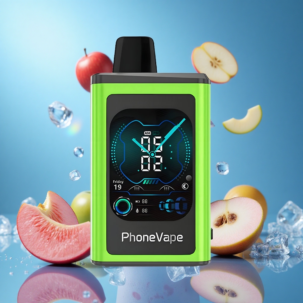 JNR PhoneVape 30000 Puffs Sur Äpple Is Justerbar Luftflöde Appstyrd partihandel Sverige