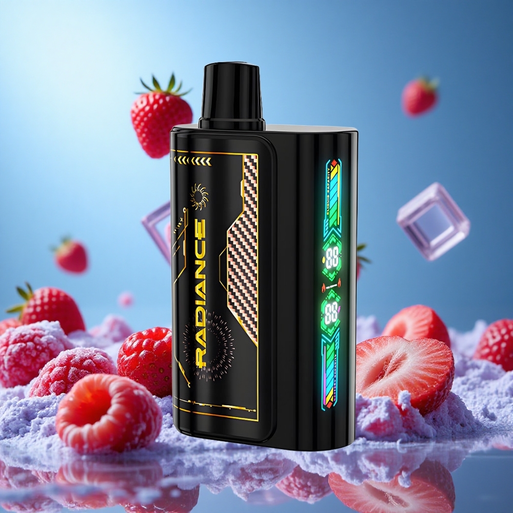 JNR Radiance 31000 Puffs 28ml E-vätska Jordgubb Hallon Körsbär Is partihandel Sverige