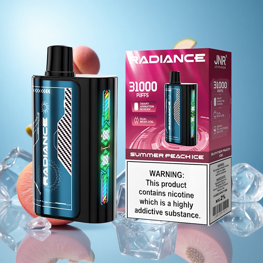 JNR Radiance 31000 Puffs 28ml E-vätska Sommar Persika Is partihandel Sverige