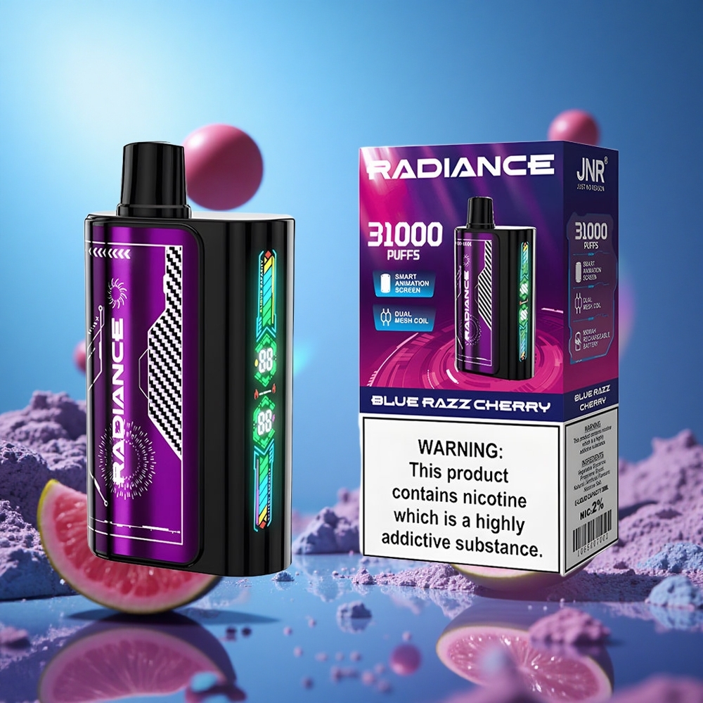 JNR Radiance 31000 Puffs Blå Hallon Körsbär 28ml E-vätska 950 mAh partihandel Sverige