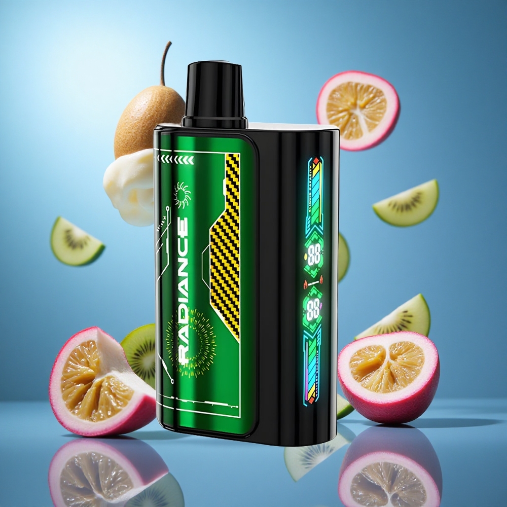 JNR Radiance 31000 Puffs Engångsvape Passionsfrukt Kiwi Smart Animation Screen 950 mAh partihandel Sverige
