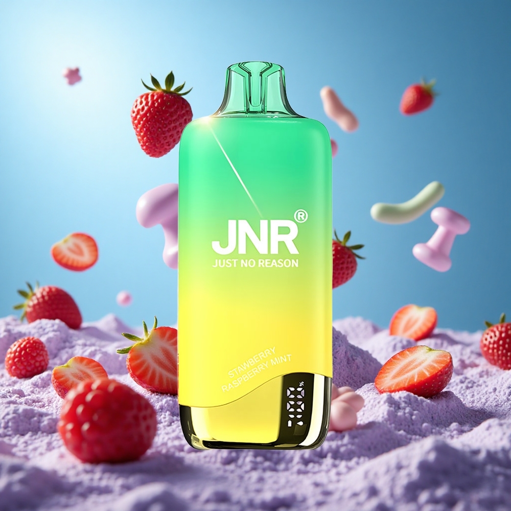 JNR Rainbow 10500 Puffs Jordgubb Hallon Mynta 600mAh Batterikapacitet 18ml e-Vätsketank partihandel Sverige