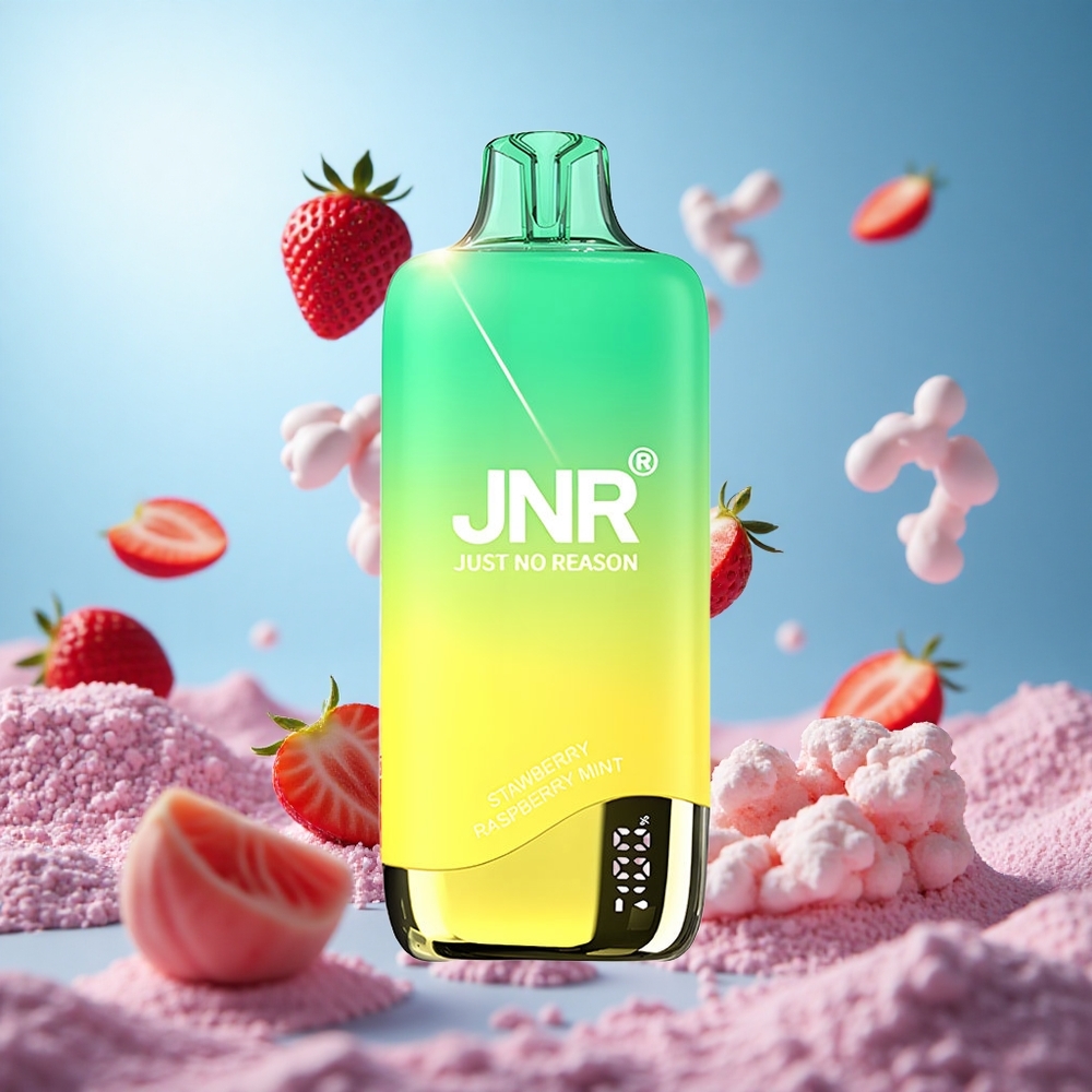 JNR Rainbow 10500 Puffs Jordgubb Persikamynta 18ml e-Vätsketank partihandel Sverige