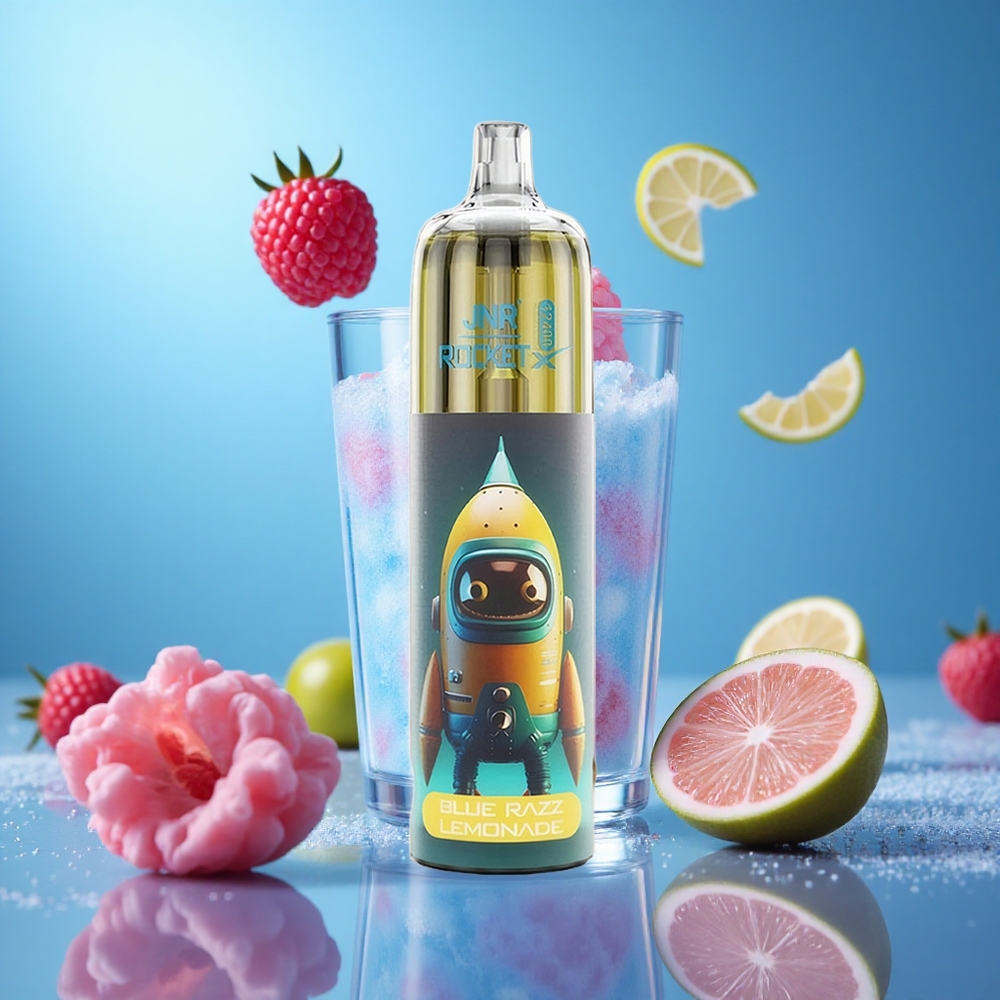 JNR Rocket-X 12400 Puffs Blå Hallon Lemonad Justerbar Luftflöde RGB-belysning partihandel Sverige