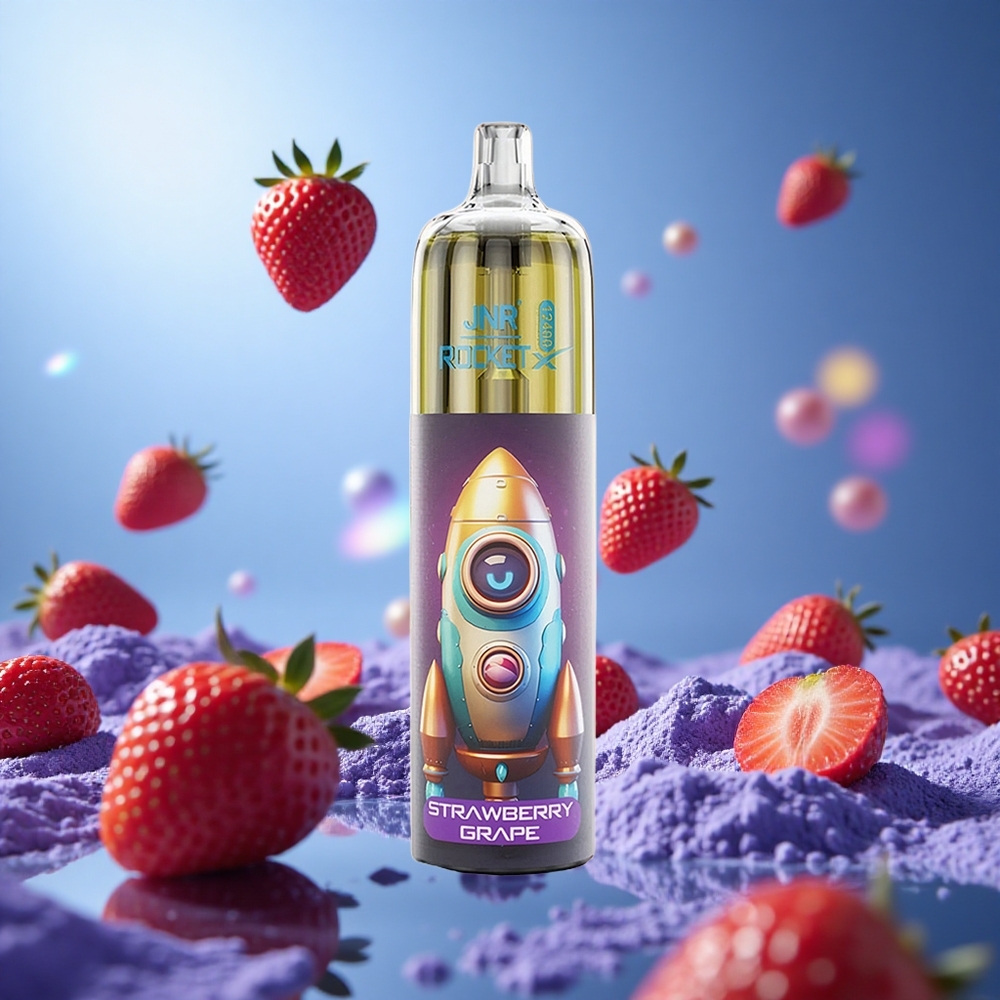 JNR Rocket-X 12400 Puffs Jordgubb Druva Justerbar Luftflöde 1.2ohm Maskspole partihandel Sverige