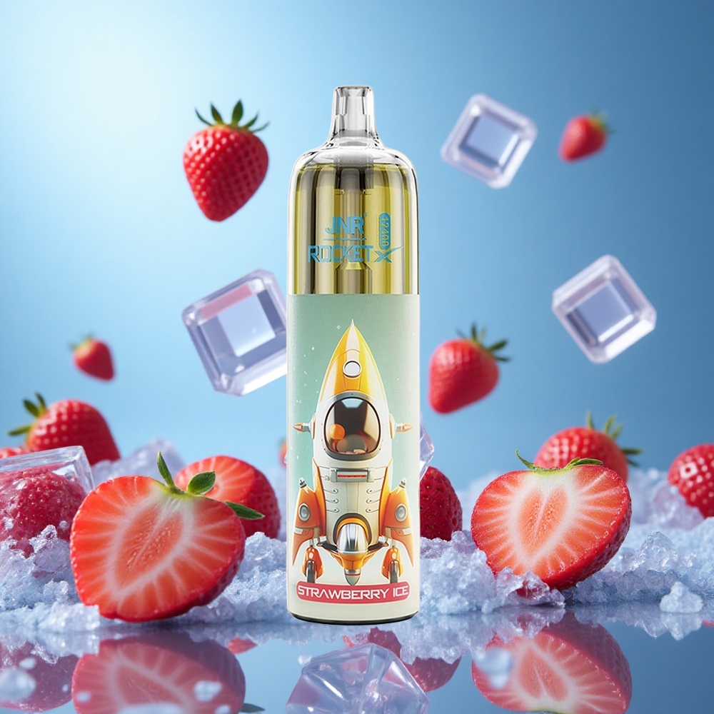 JNR Rocket-X 12400 Puffs Jordgubb Is Justerbar Luftflöde 1.2ohm Mesh Coil partihandel Sverige