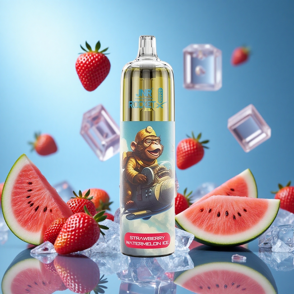 JNR Rocket-X 12400 Puffs Jordgubb Vattenmelon Is Justerbar Luftflöde 25ml e-Vätska Kapacitet partihandel Sverige