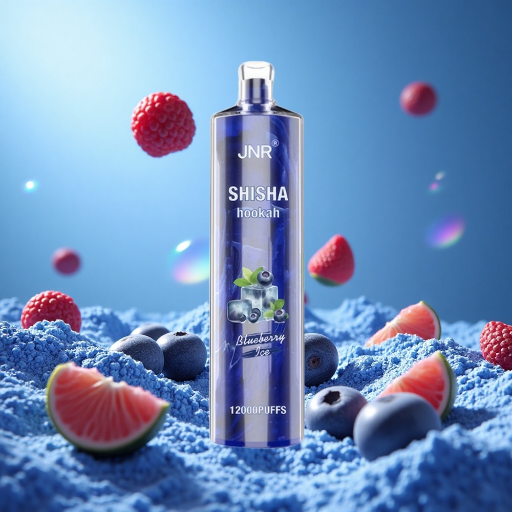 JNR Shisha Hookah 12000 Puffs Blåbär Is E-cigaret med 24ml e-vätska och 750mAh batteri partihandel Sverige