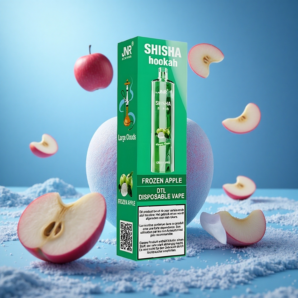 JNR Shisha Hookah 12000 Puffs Fryst Äpple 750mAh batterikapacitet 24ml e-vätskekapacitet partihandel Sverige