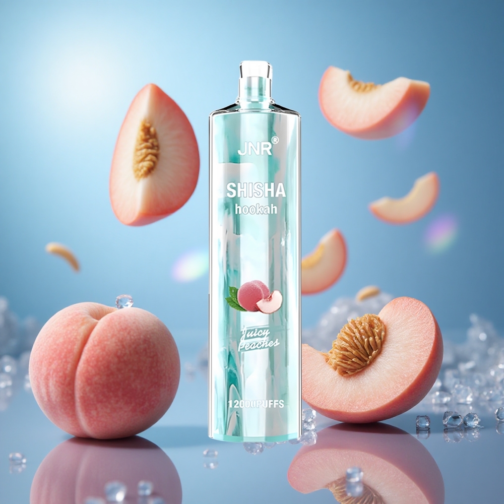 JNR Shisha Hookah 12000 Puffs Juicy Peaches (Persikor) 24ml E-vätska & 750mAh Batteri partihandel Sverige