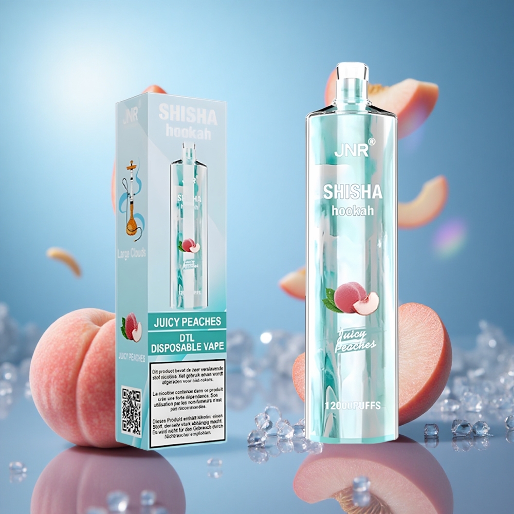 JNR Shisha Hookah 12000 Puffs Juicy Peaches (Persikor) 24ml E-vätska & 750mAh Batteri partihandel Sverige