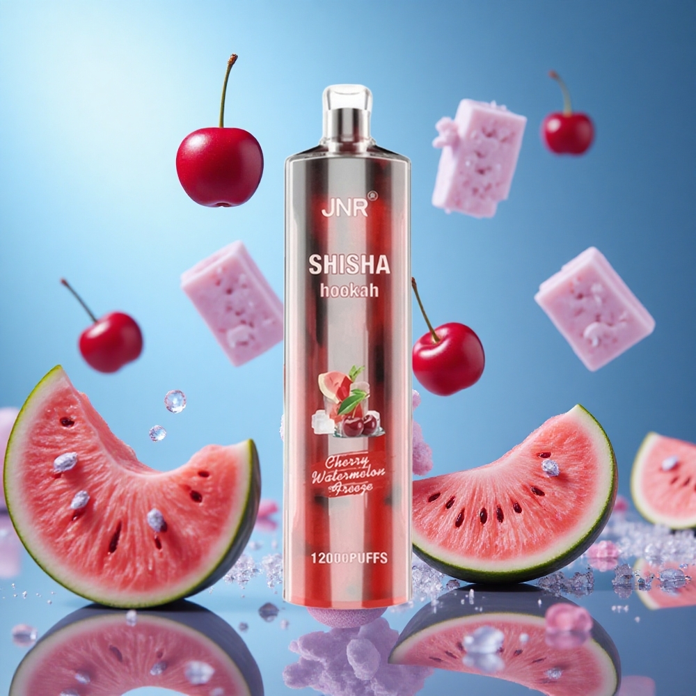 JNR Shisha Hookah 12000 Puffs Körsbär Vattenmelon Freeze 750mAh Batterikapacitet 24ml E-liquidskapacitet partihandel Sverige