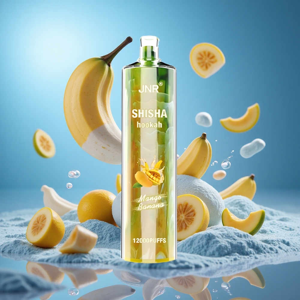 JNR Shisha Hookah 12000 Puffs Mango Banan 750mAh Batteri 24ml E-vätska partihandel Sverige