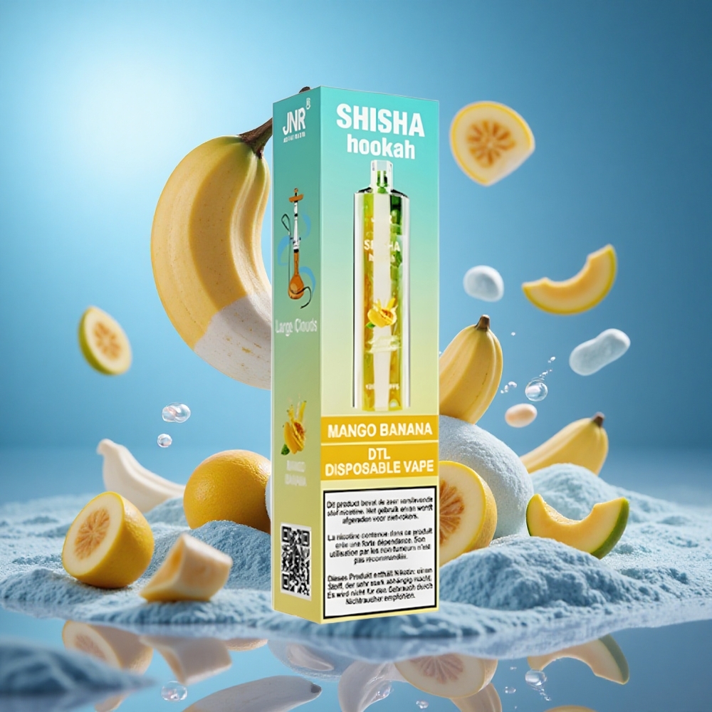 JNR Shisha Hookah 12000 Puffs Mango Banan 750mAh Batteri 24ml E-vätska partihandel Sverige