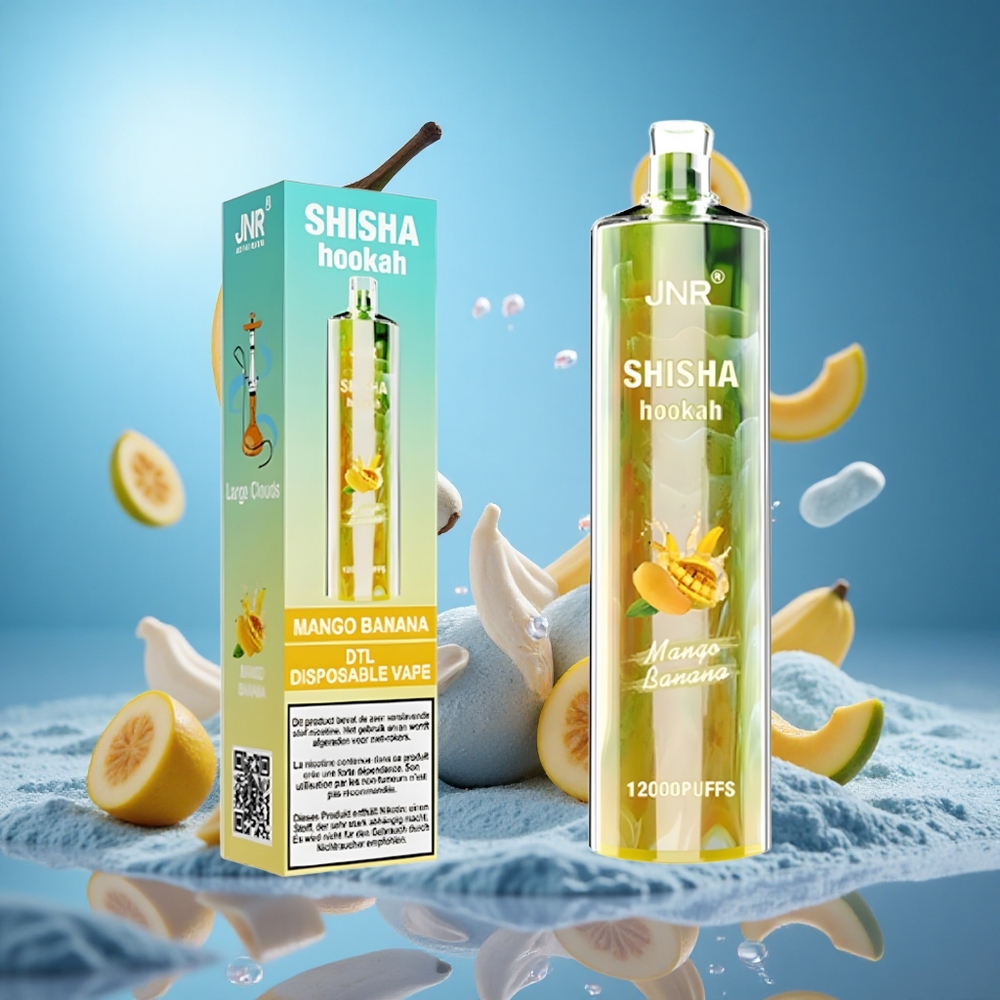 JNR Shisha Hookah 12000 Puffs Mango Banan 750mAh Batteri 24ml E-vätska partihandel Sverige