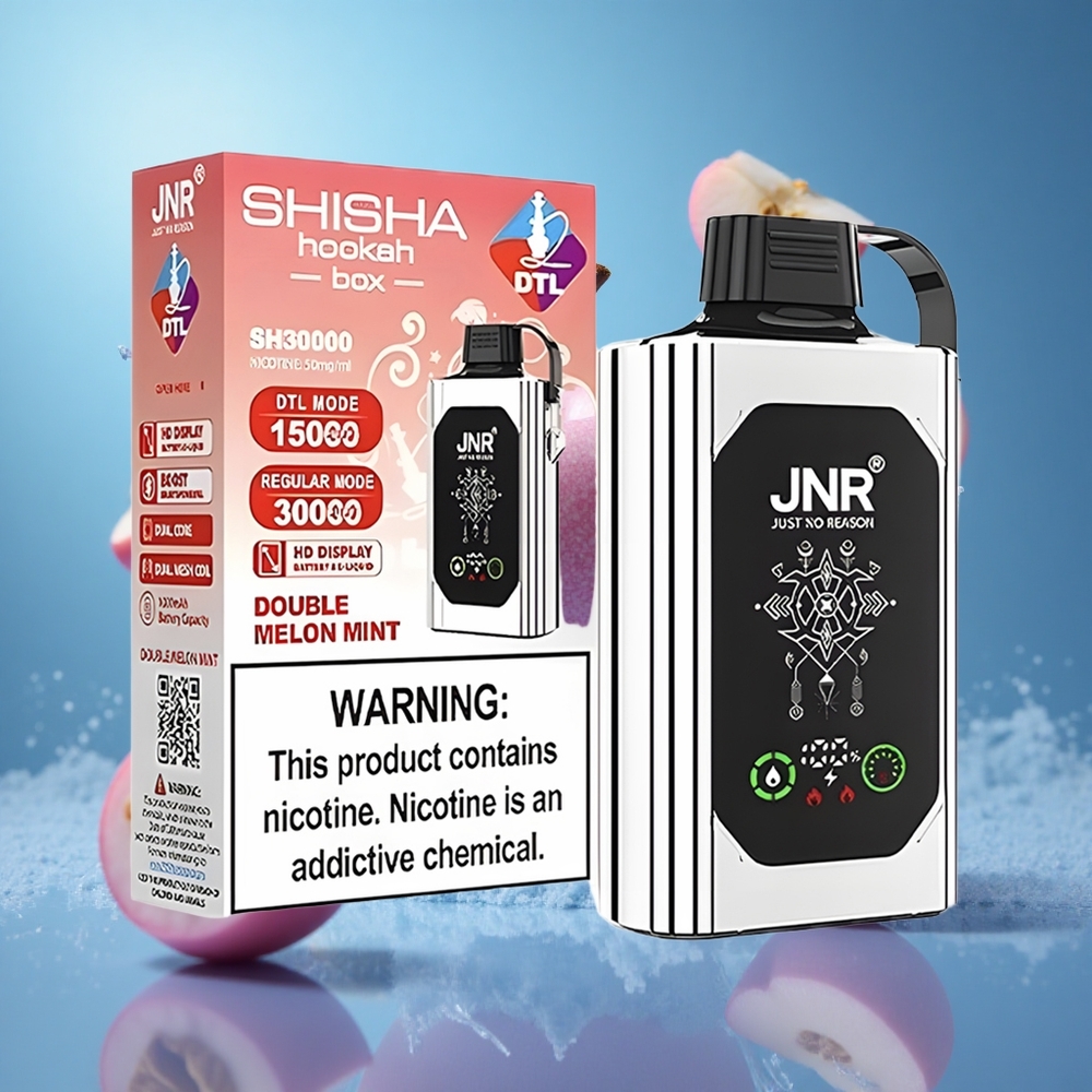 JNR Shisha Hookah Box 20500 Puffs Dubbel Äpple HD-skärm Typ-C Snabbladdning partihandel Sverige