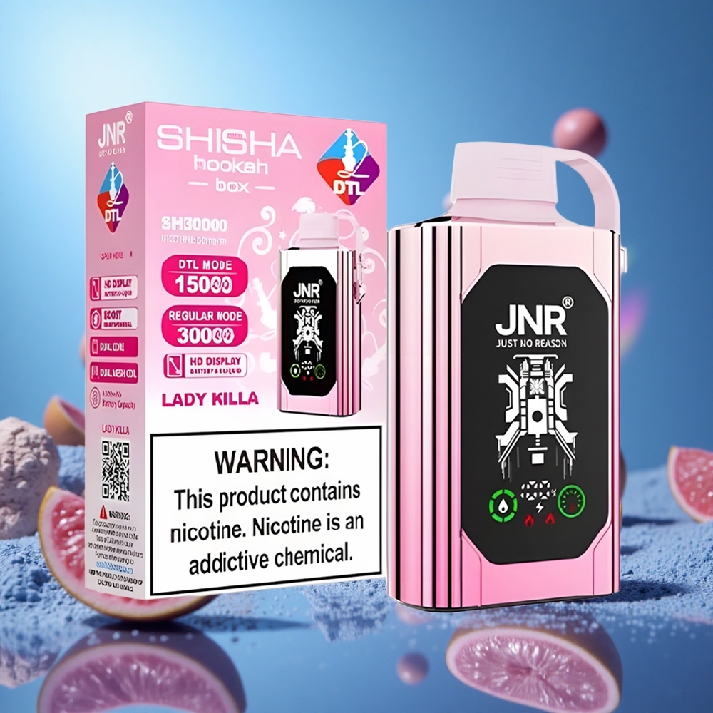 JNR Shisha Hookah Box 20500 Puffs Lady Killa HD-skärm Typ-C Snabbuppladdning partihandel Sverige