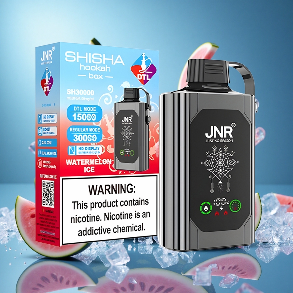 JNR Shisha Hookah Box 20500 Puffs Vattenmelon Is med HD-skärm och 25ml E-vätska partihandel Sverige