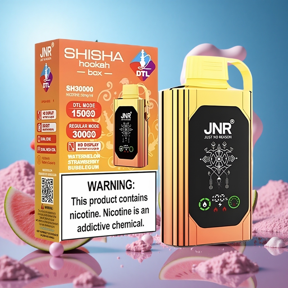 JNR Shisha Hookah Box 20500 Puffs Vattenmelon Jordgubbe Tuggummi HD-display Typ-C Snabbladdning partihandel Sverige