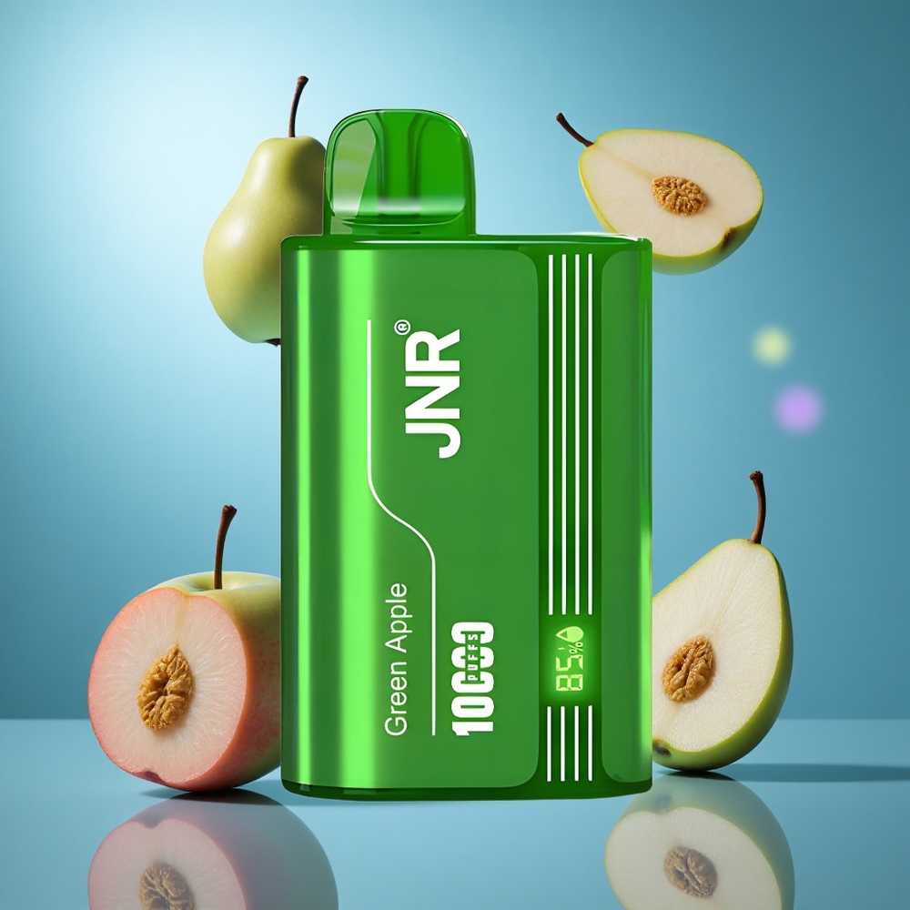 JNR Tank 10000 Puffs Grönt Äpple Persika Päron Justerbar Luftflöde 650mAh Batterikapacitet partihandel Sverige