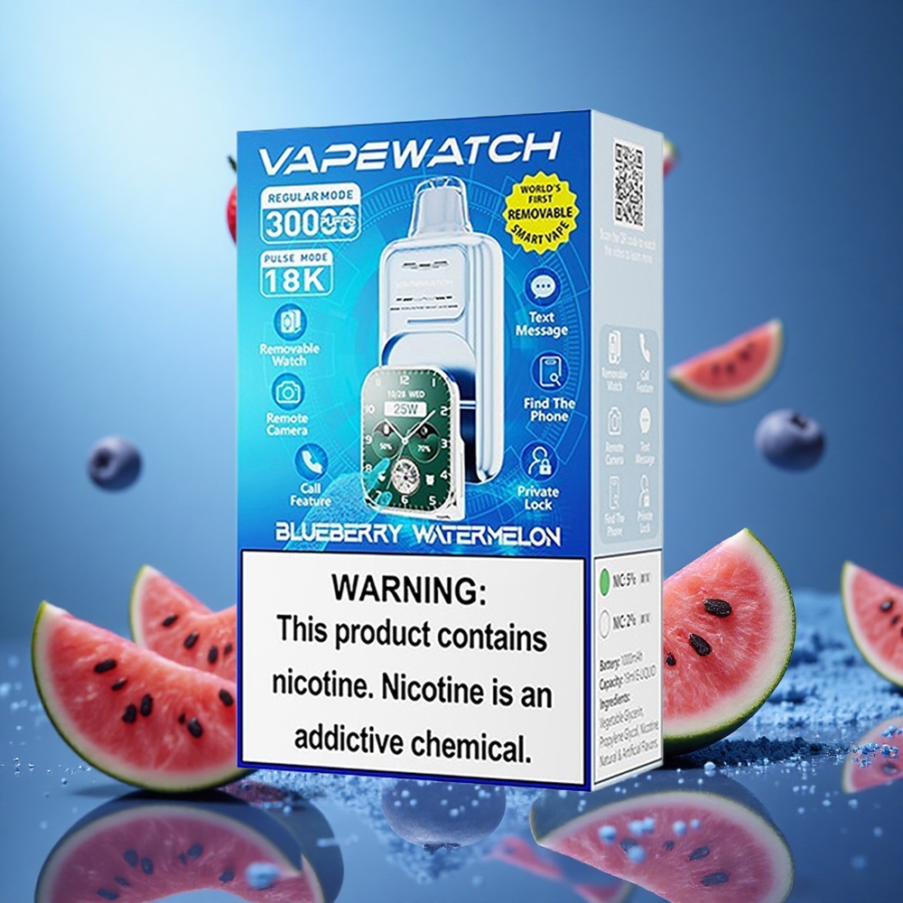 JNR Vape Watch 30000 Puffs Blåbär Vattenmelon 1000mAh Batterikapacitet 19mL E-vätskekapacitet partihandel Sverige