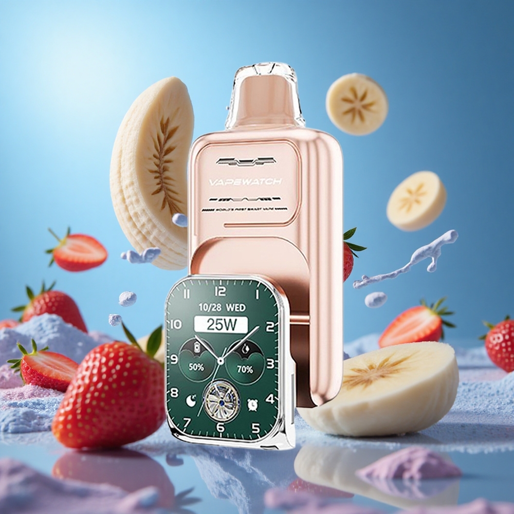 JNR Vape Watch 30000 Puffs Jordgubb Banan 1000mAh Batteri 19mL E-vätska partihandel Sverige