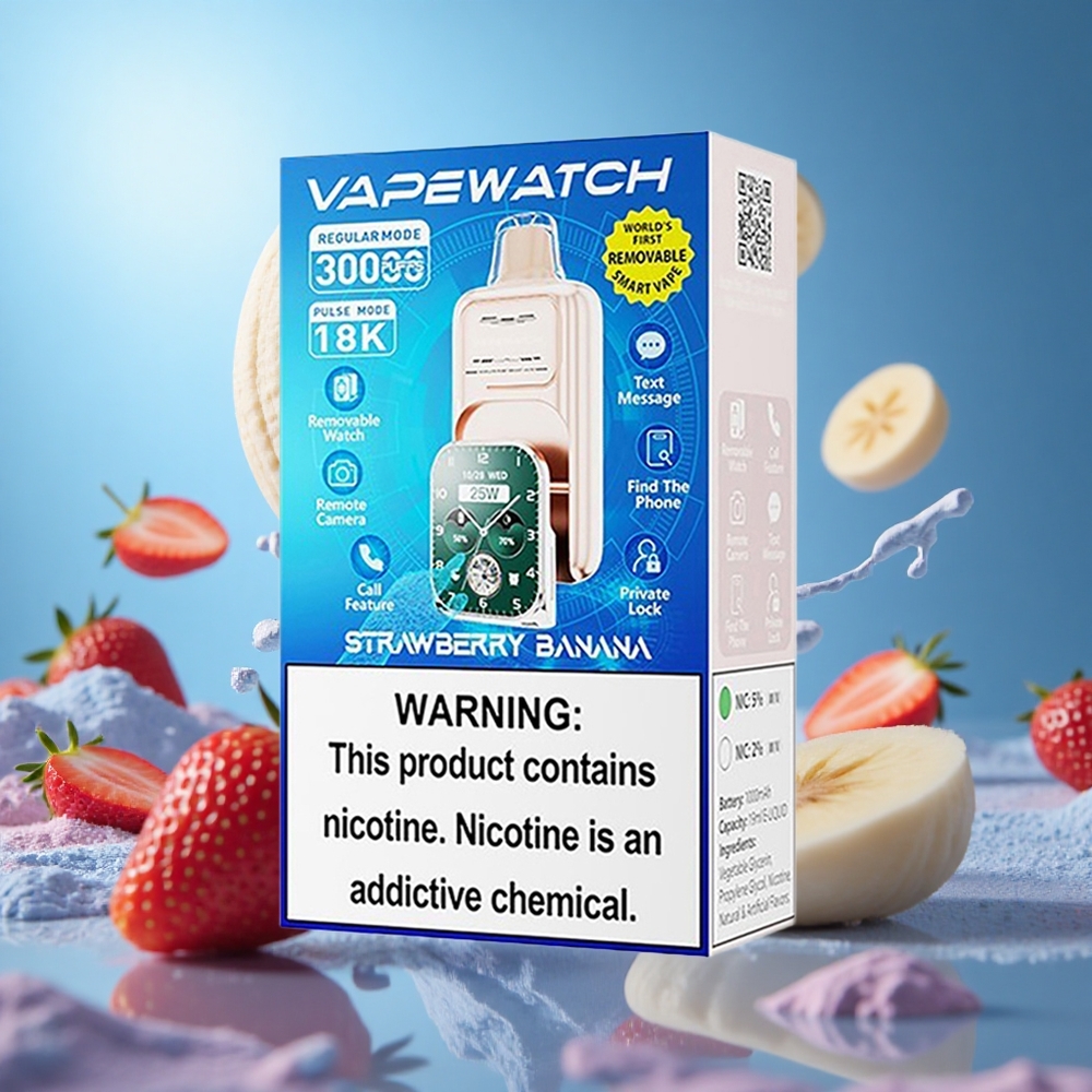 JNR Vape Watch 30000 Puffs Jordgubb Banan 1000mAh Batteri 19mL E-vätska partihandel Sverige