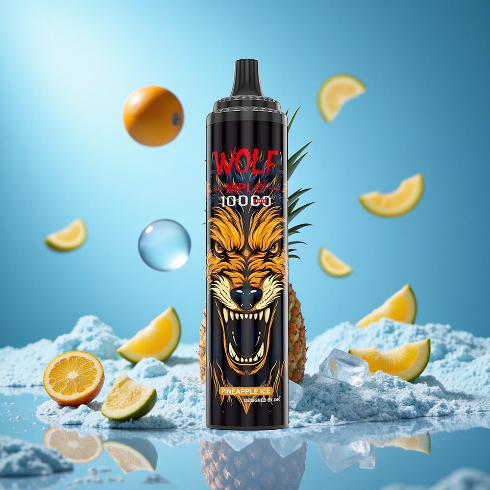 JNR Wolf Niplo 10000 Puffs Ananas Is 20ml E-vätska Typ-C snabbladdning partihandel Sverige