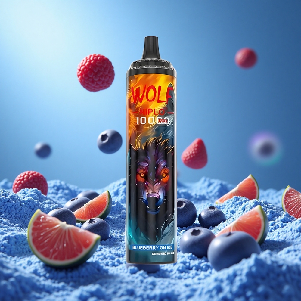 JNR Wolf Niplo 10000 Puffs Blåbär På Is 1.0 Ohm Mesh Coil 20ml E-vätska partihandel Sverige