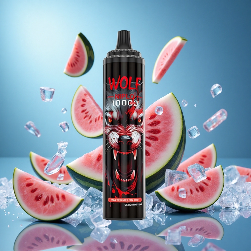 JNR Wolf Niplo 10000 Puffs Vattenmelon Is 1.0 Ohm Mesh Coil 20ml E-vätska partihandel Sverige